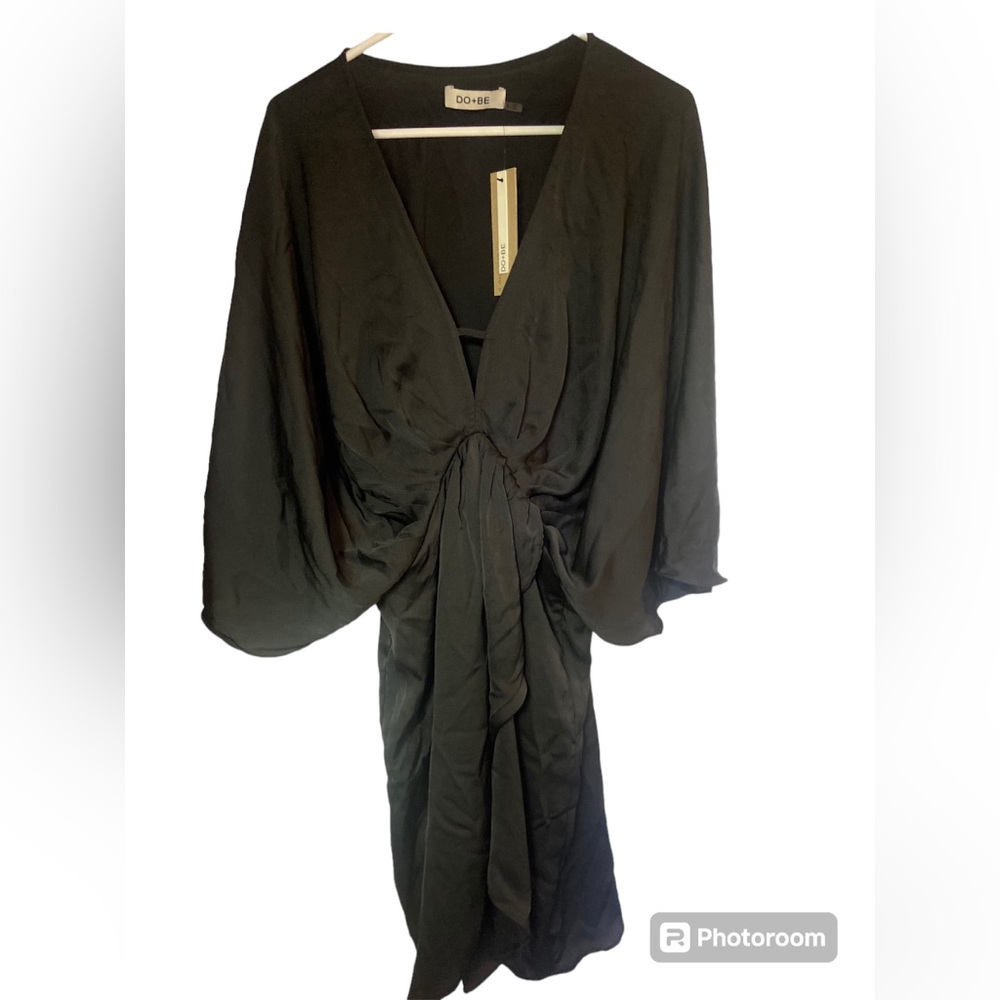 DO+BE Black Mini Dress with Draped Front